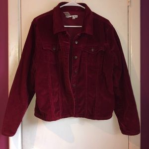 Dark red jean jacket